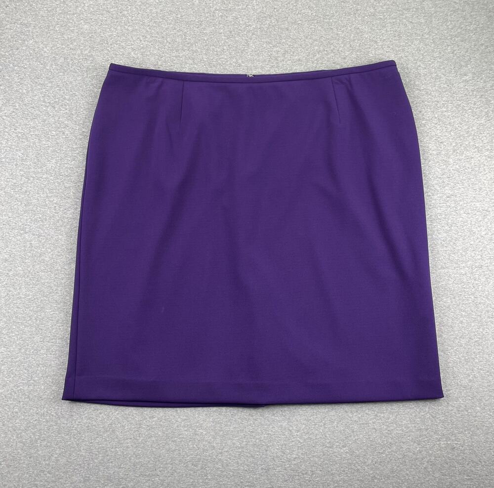 Calvin Klein Womens Pencil Skirt Plus 22W Purple Crepe Office Career Business